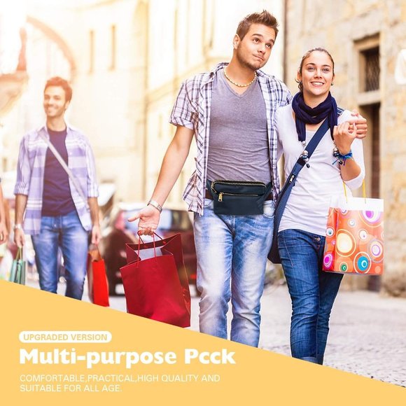 WAIST Bag Fanny Pack Travel Dark Navy - Picture 3 of 9